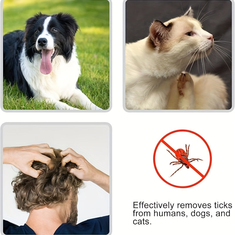 3pcs Pest Tick Remover Kit for Dogs Cats and Humans Easy Plastic Painless Safe