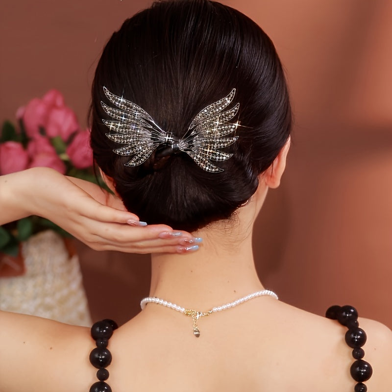 Elegant Gold and Silver Double Wing Hair Clip for Sophisticated Styling