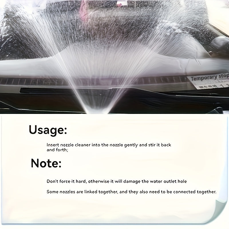 10Pcs Stainless Steel Wiper Nozzle Cleaning Kit for Car Glass, Printer Jets