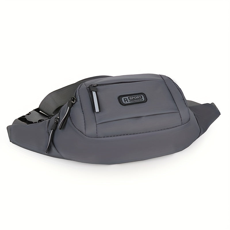 Men's Black Water-Resistant Sports Waist Pack with Phone Pouch Adjustable Strap