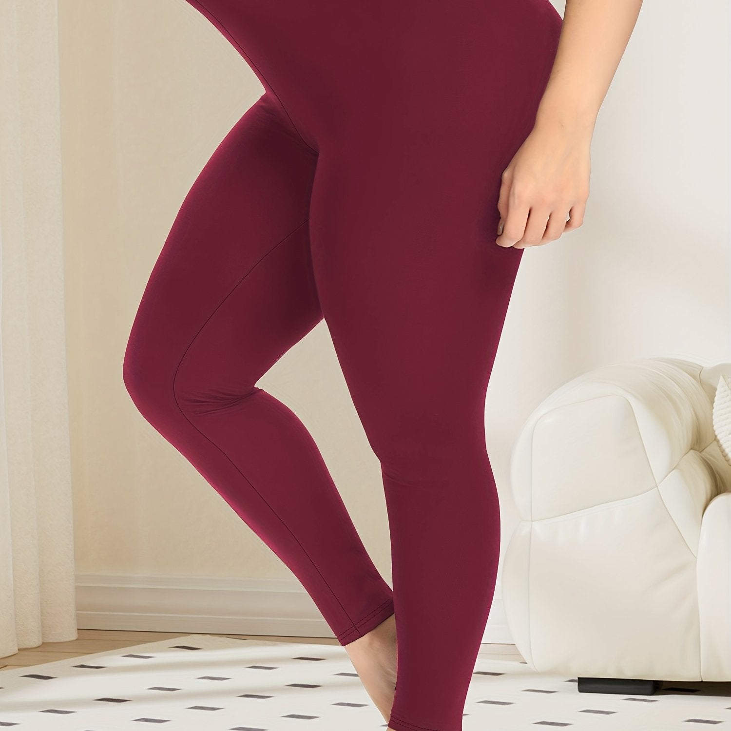 Leggings de yoga de talla grande para mujer de cintura alta con control de abdomen y tela suave