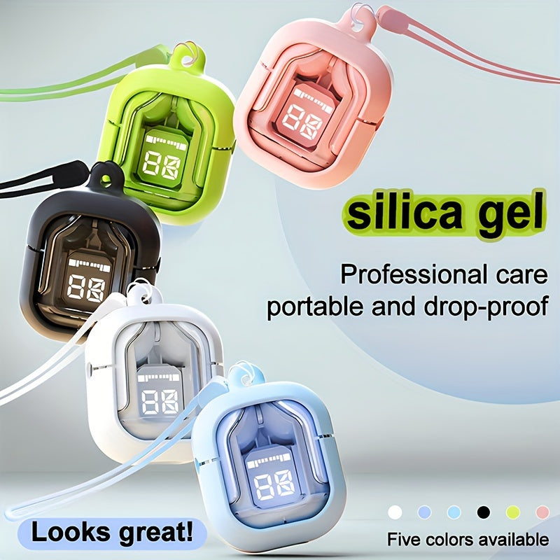 2024 Transparent Wireless Earbuds Long Battery Life Touch Controls Silicone Case Gaming Calls Music