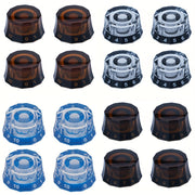 2/4 шт. ручек для гитары с двенадцатигранным геометрическим дизайном для регулировки громкости и тембра, черный, синий, светло-коричневый