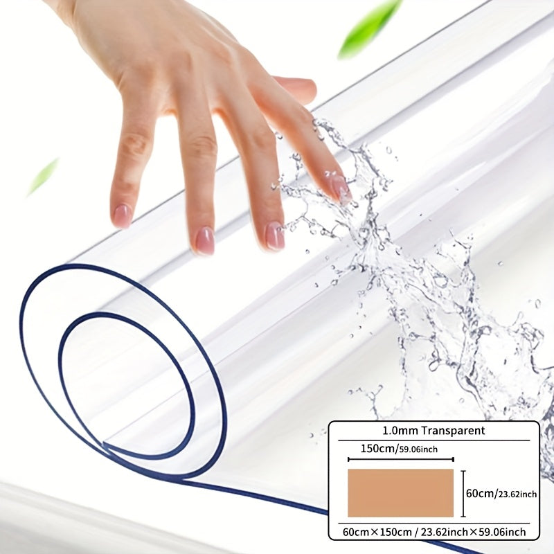 Clear PVC Tablecloth Protector 1mm Thick Scratch and Heat Resistant for Home and Hotel