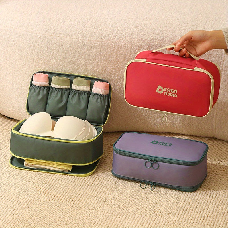Bolsa organizadora de viaje 3 en 1 de gran capacidad de poliéster para ropa interior, calcetines y accesorios