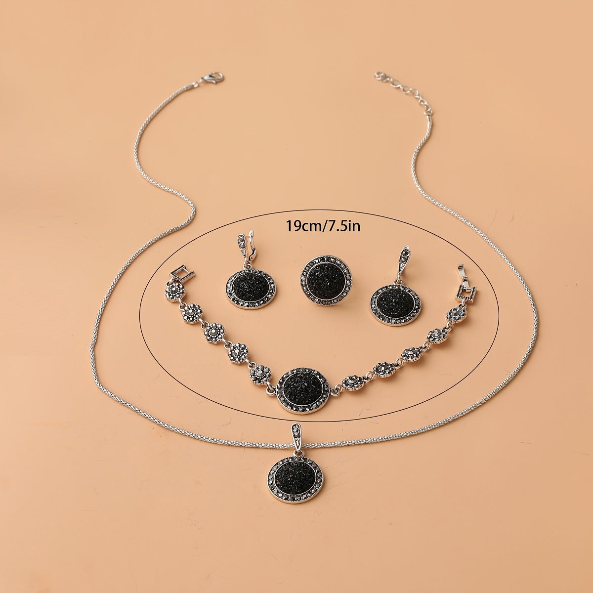 Women's Geometric Jewelry Set Necklace Ring Earrings Bracelet Imitation Gemstone