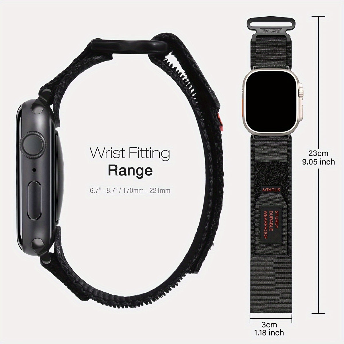Camouflage Nylon Watch Band for Apple Watch Series 1-10 Ultra and SE Outdoor Sports Hiking
