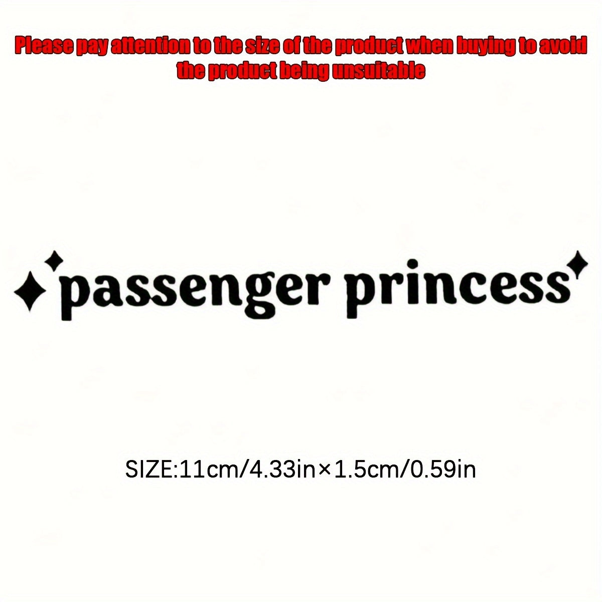 Розовая виниловая наклейка на автомобиль, пассажирская принцесса, курсив, звезды, водонепроницаемая