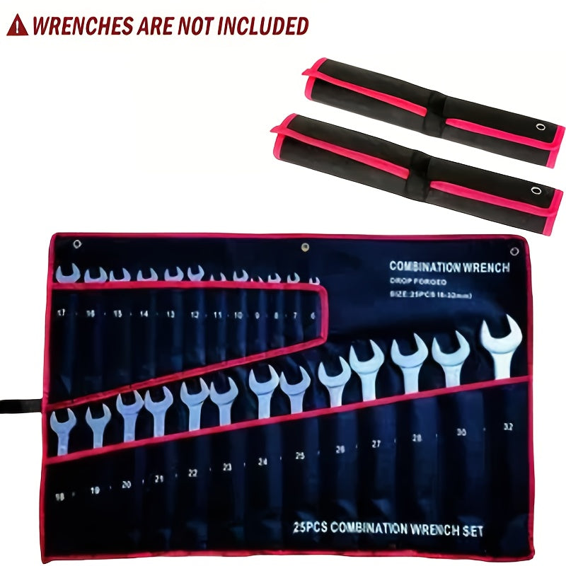 Durable Tool Roll Organizer with 25 Pockets for Wrenches Pliers and Ratchets