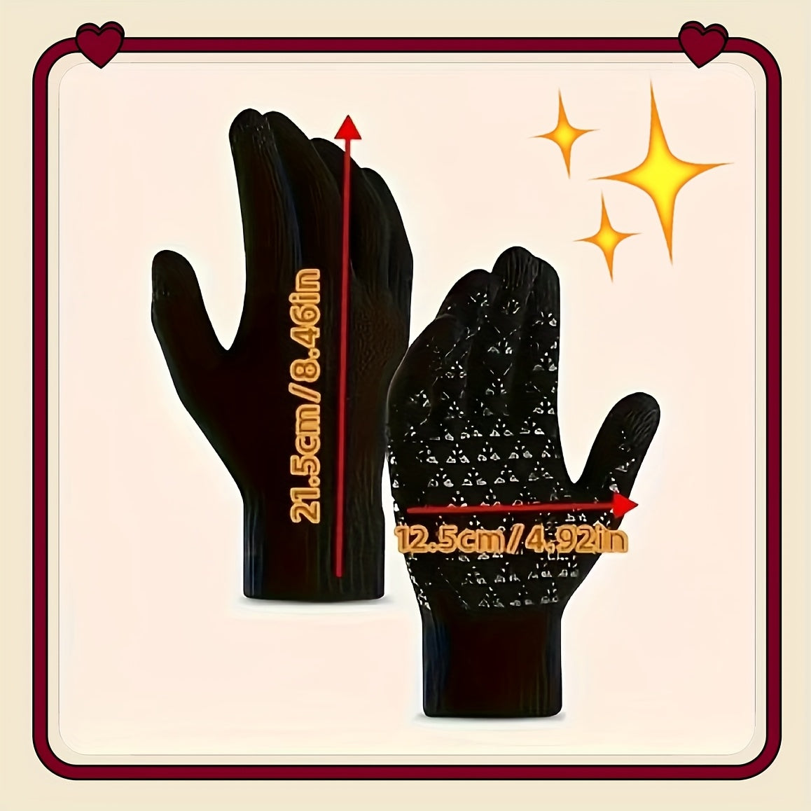 Winter Touchscreen Gloves for Men Women Warm Windproof Anti-Slip Ski Outdoor