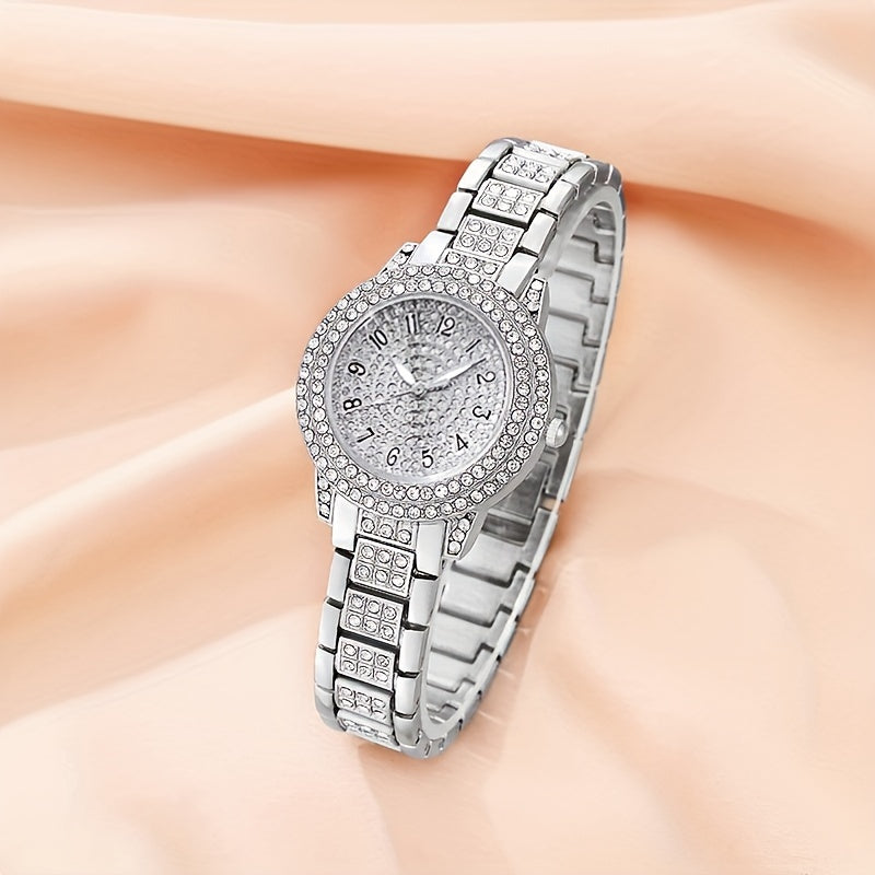 Women's Fashion Jewelry Set Watch Necklace Bracelet Ring Earrings Alloy Non-Rechargeable Battery