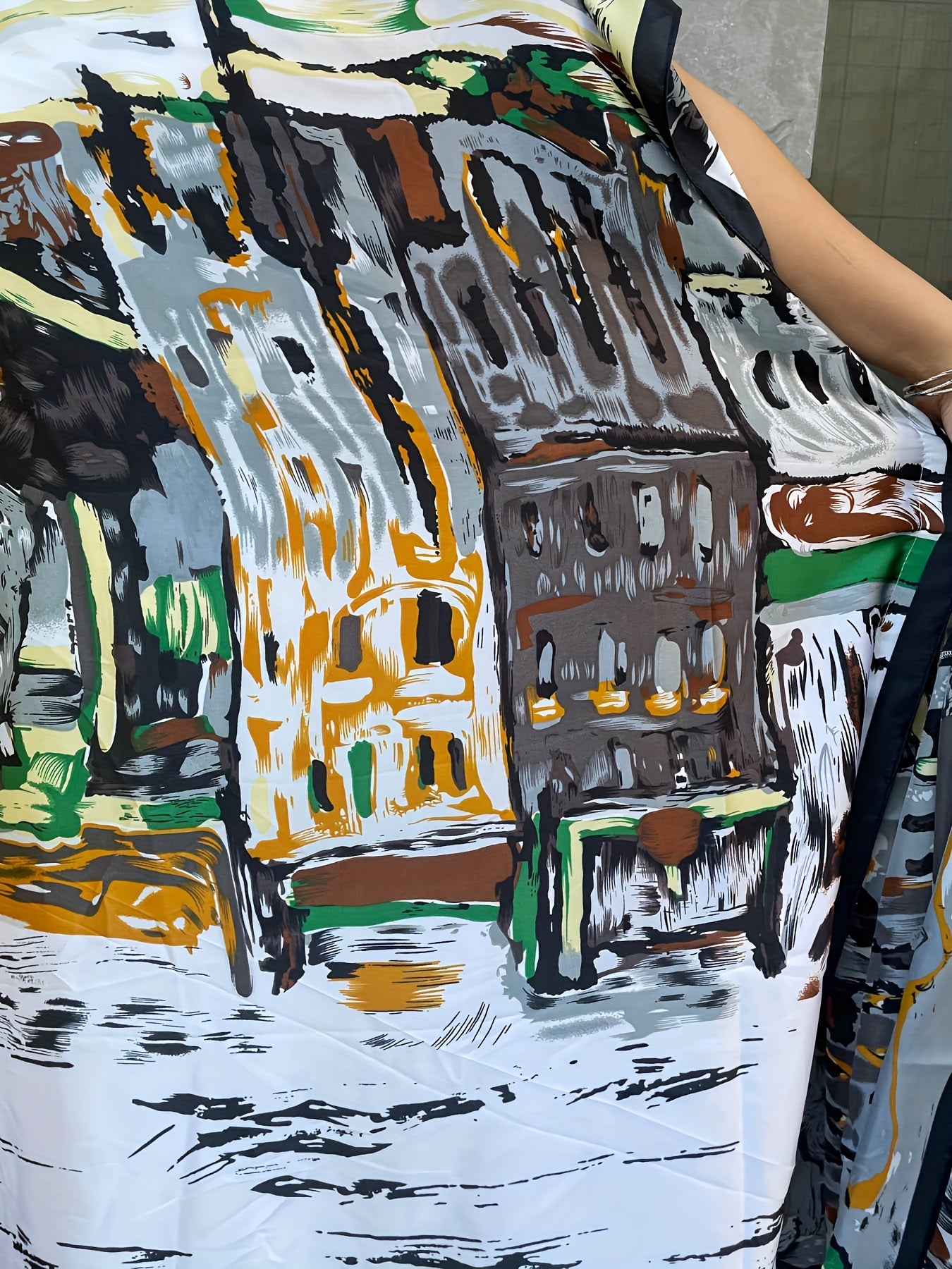 Women's Floral Print Batwing Sleeve Dress with Scarf All-Season Casual Elegance