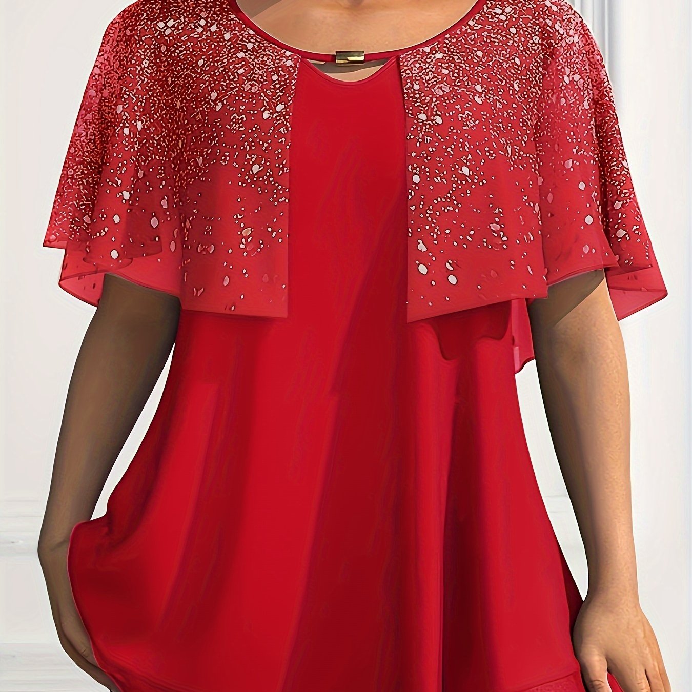 Plus Size Women's Chiffon Cardigan Black Starry Sky Pattern Lightweight Layering