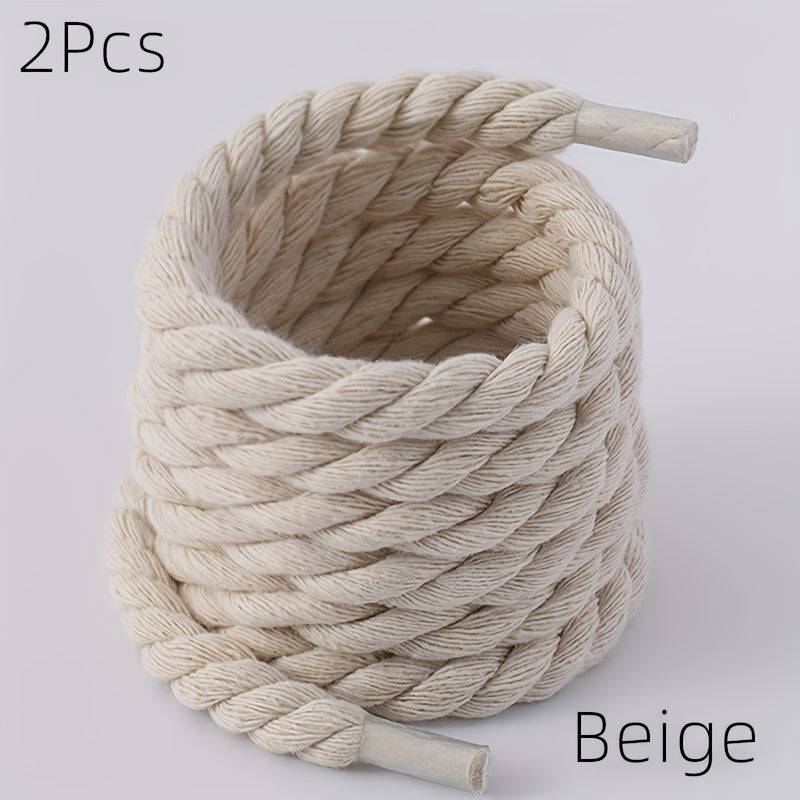 2-Pack Thick Canvas Shoe Laces for Casual Sneakers and Boots Black White Gray