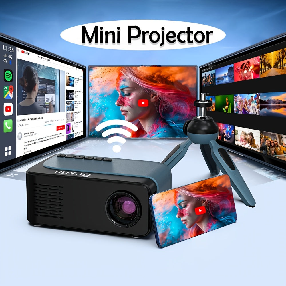 Mini Portable Projector With WiFi Support 1080P Full HD Indoor Outdoor
