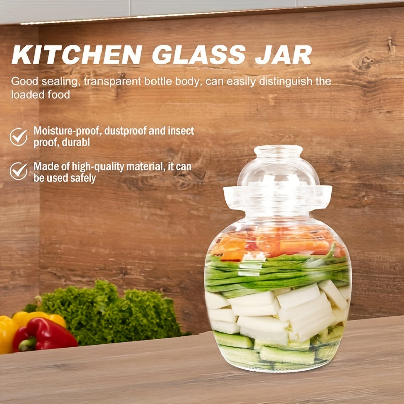 Glass Fermentation Jar 2500ml 84oz for Kimchi Pickles Moisture-Resistant