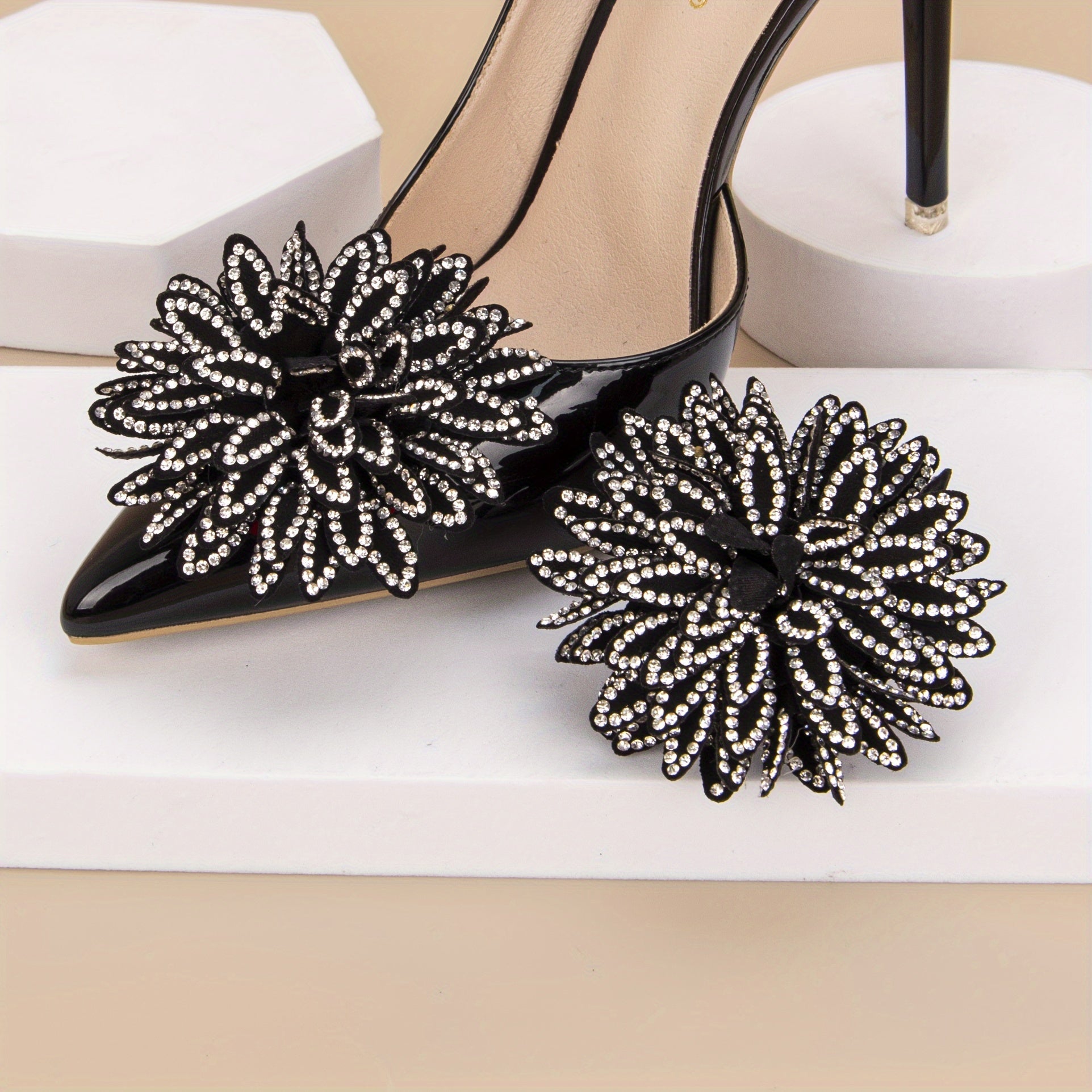 Women's Rhinestone Floral Bow Butterfly Shoe Clips Red 2-Pack Bridal Party