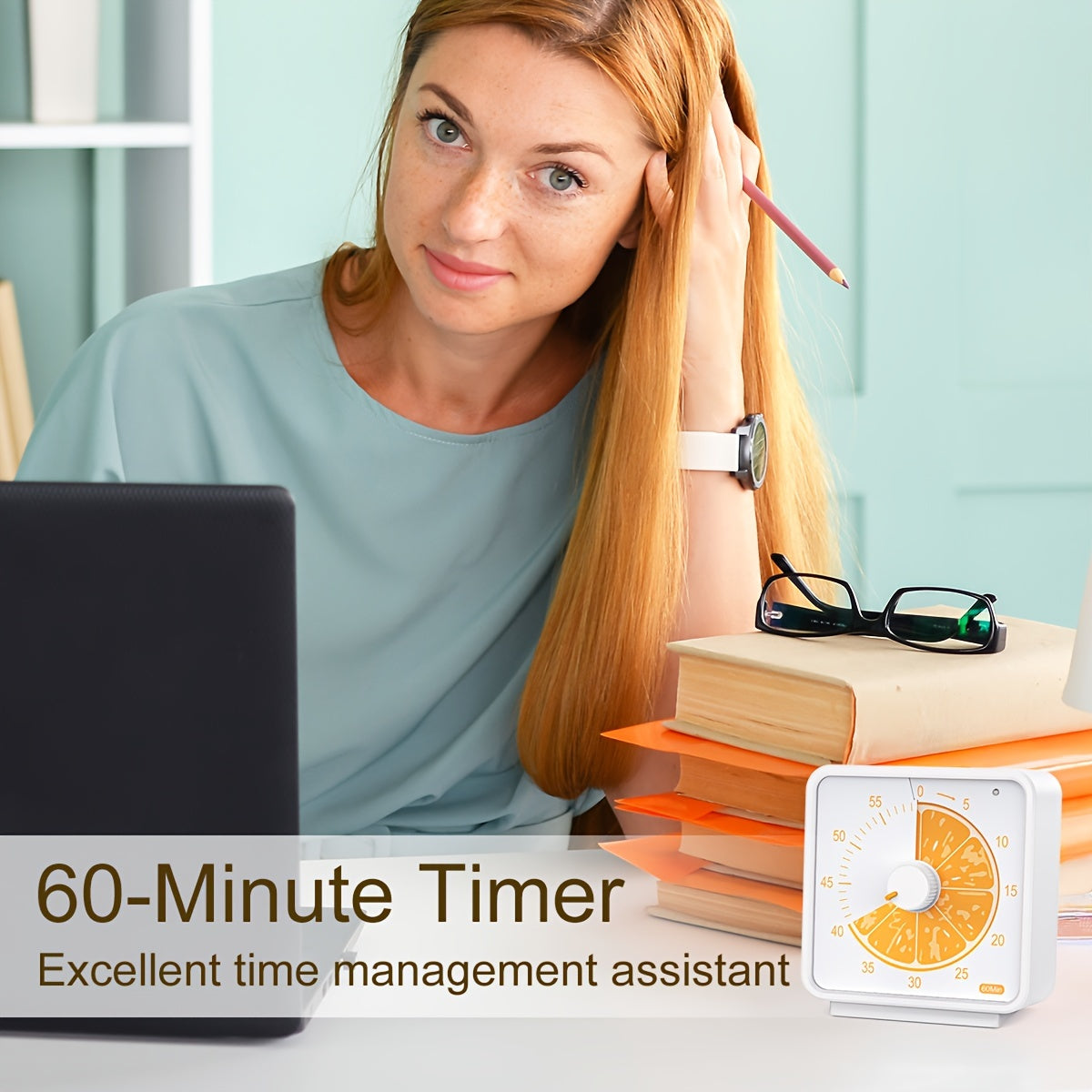 Bolalar uchun 60 daqiqalik vizual taymer, meva naqshli, sukut rejimida, sinf, ofis, oshxona