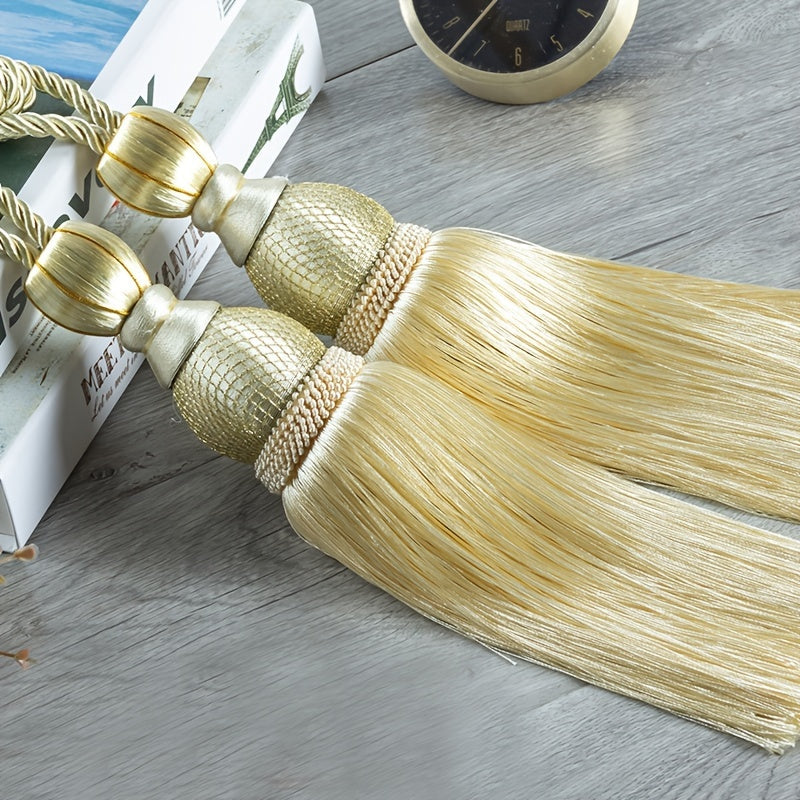 Hanging Decor Set with Two Light Luxury Tassel Balls and Binding Straps