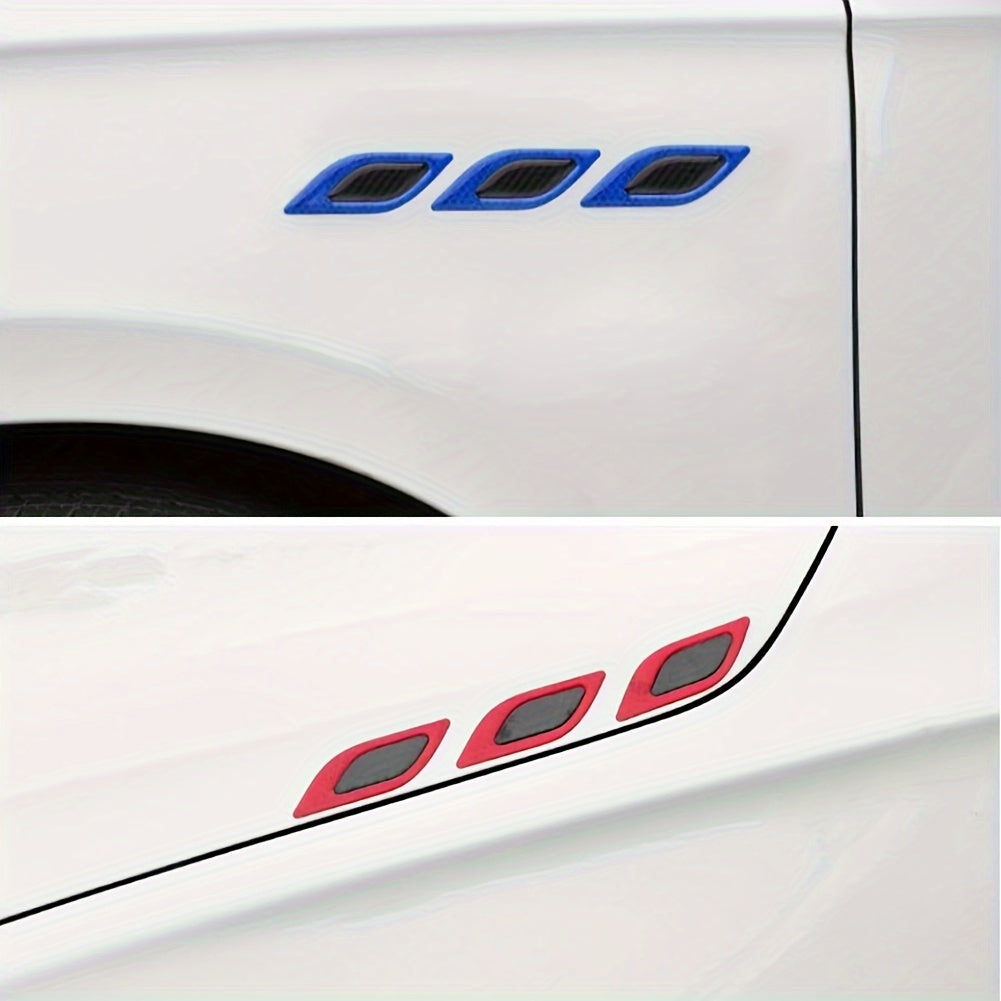 6 шт. автомобильных отражающих наклеек из углеродного волокна для бампера, декоративные наклейки