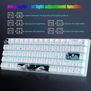 HXSJ эргономичная проводная механическая игровая клавиатура с 68 клавишами, PBT кастомные клавиши с сублимацией красителя, подсветка, USB питание, включает USB-кабель и съемник клавиш, для компьютеров/ноутбуков.