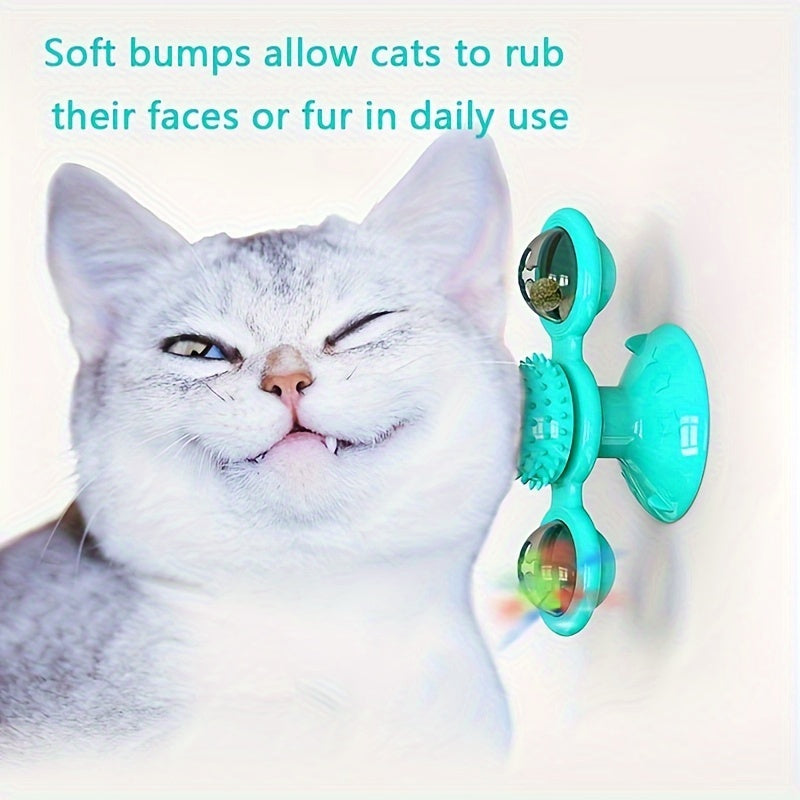 Interactive Plastic Cat Toy - Spinning Windmill for Cats, Exercise and Bonding
