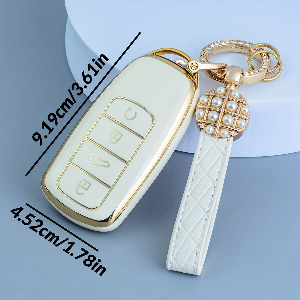 Car Key Fob Cover TPU Black Gold Pearl Protective Case for SUV