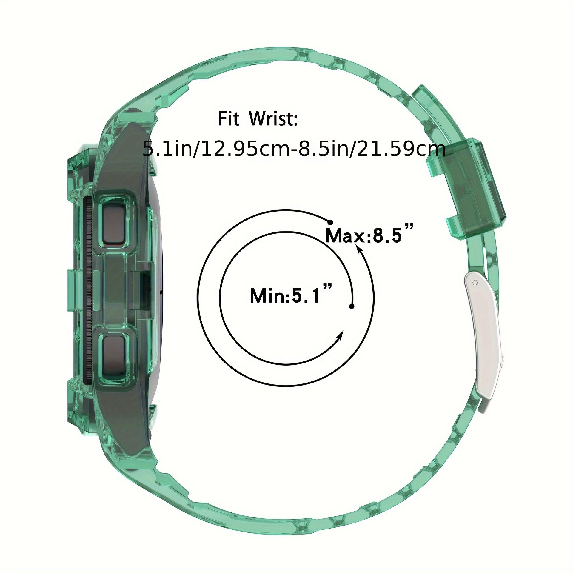 Integrated Transparent Sport Watch Band for Samsung Galaxy Watch6/5/4 40mm 44mm with Protective Case
