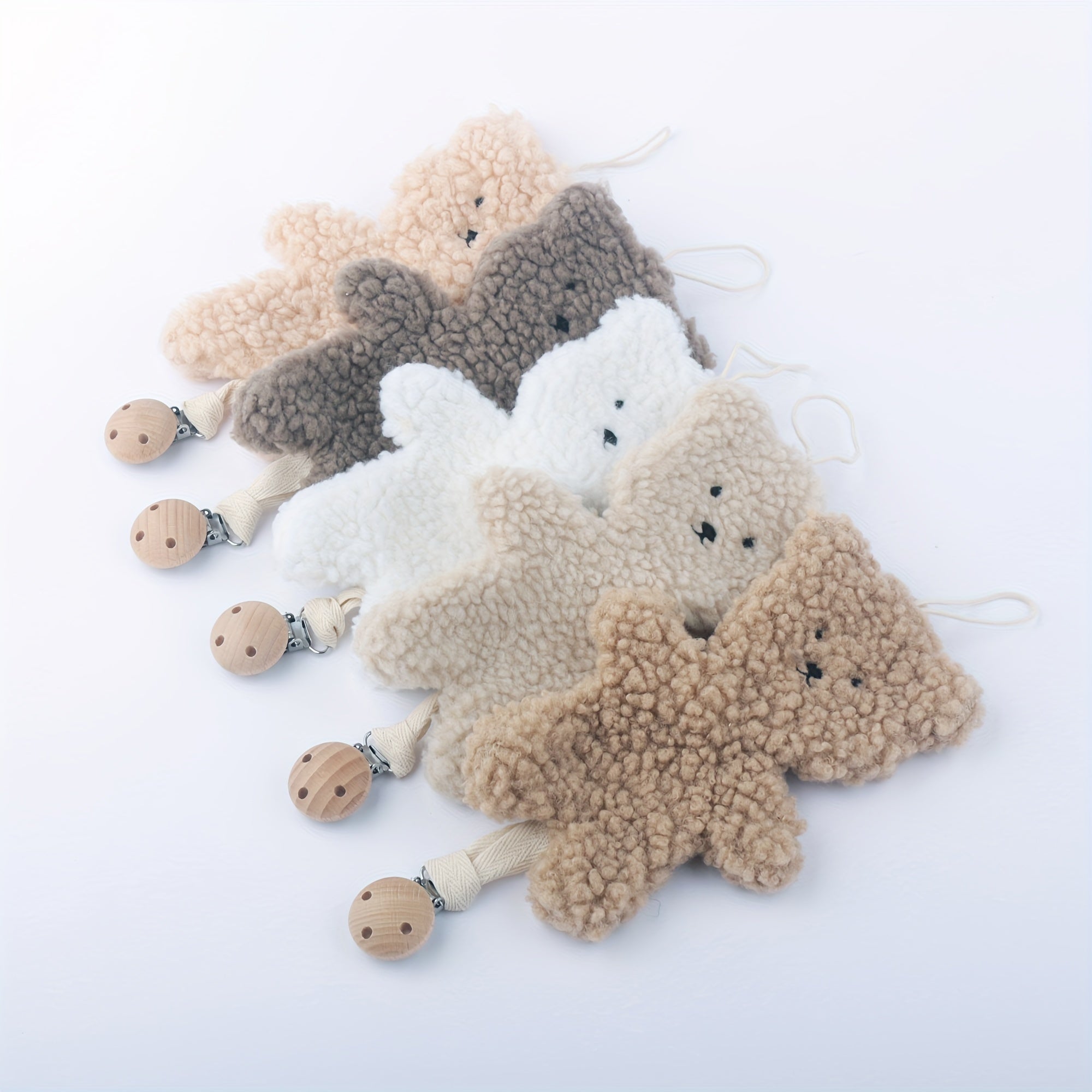 Очаровательная цепочка для соски с мягким плюшевым медвежонком, держатель для соски и зажим