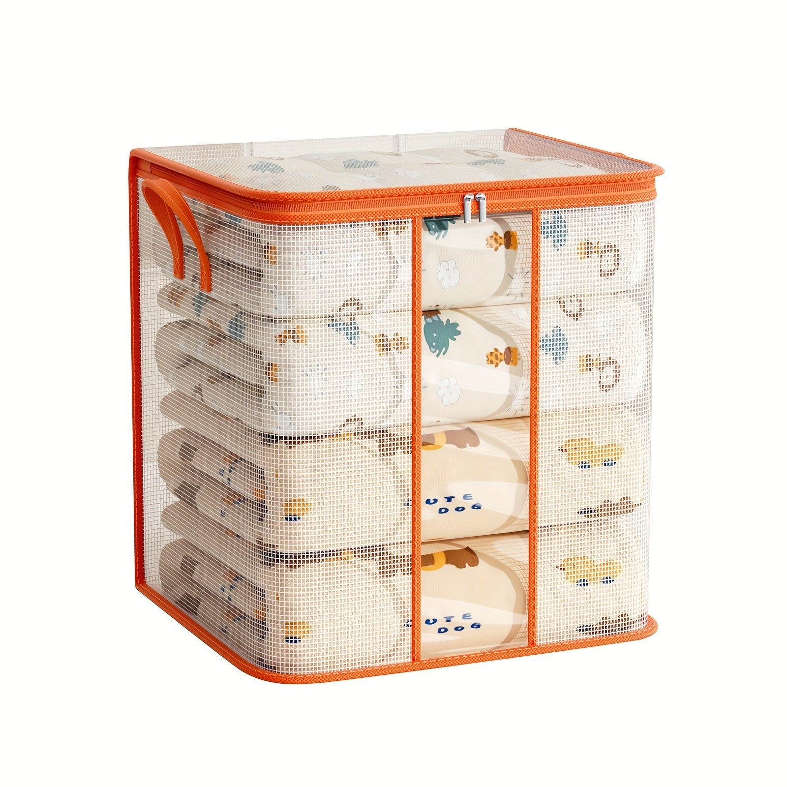 Large PVC Storage Bag with Handles and Zipper for Clothing Toys and Books