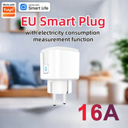WiFi Smart Plug 16A 3600W European Standard Voice Control Energy Monitoring