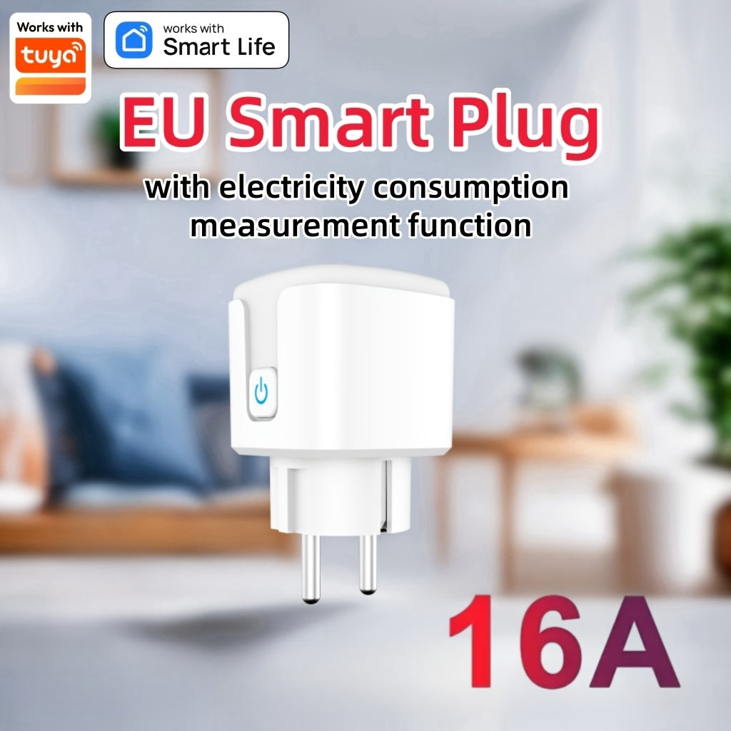 WiFi Smart Plug 16A 3600W European Standard Voice Control Energy Monitoring