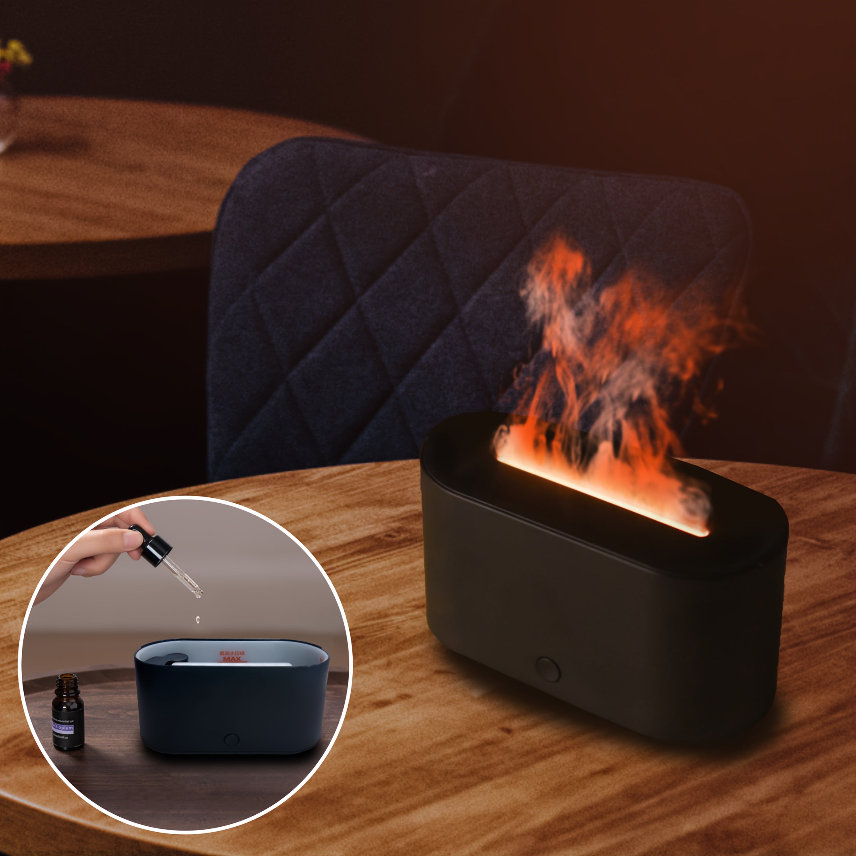 Havo bug'lari namlagich, efir moyi diffuzori, etti rangli kechki chiroq, yotoqxona, uy