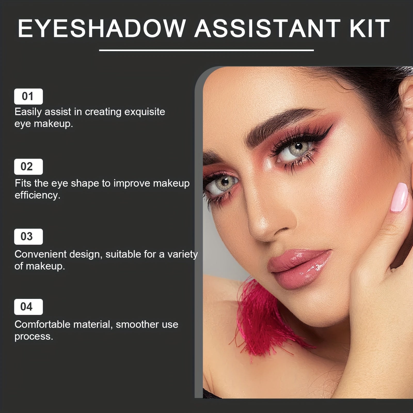 Ayollar uchun ko'zoynak cho'tkasi to'plami, boshlovchilar uchun shablonlar va qoliplar bilan