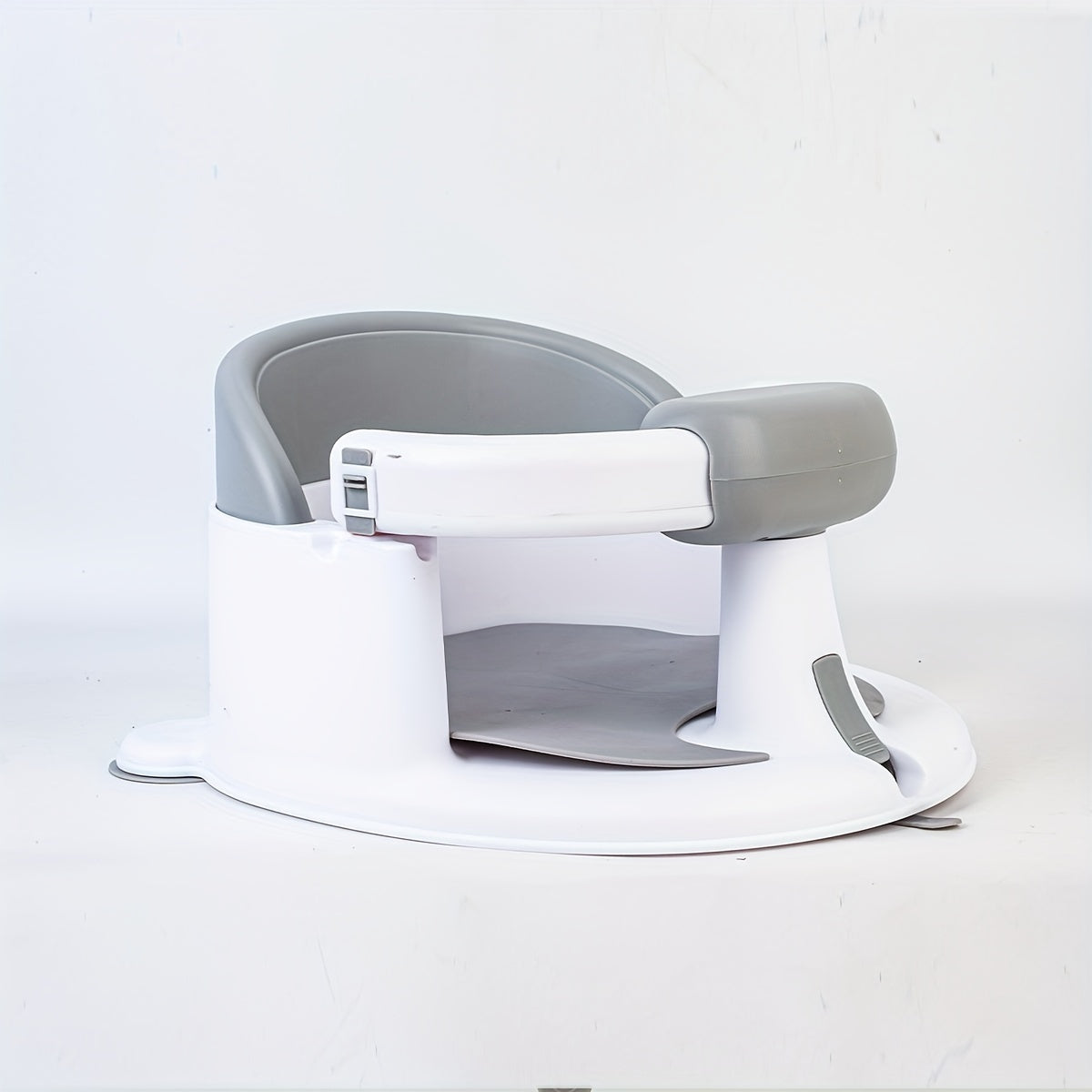 Kids Bath Chair with Armrests Non-Slip Suction Cup Base Pink Blue Gray