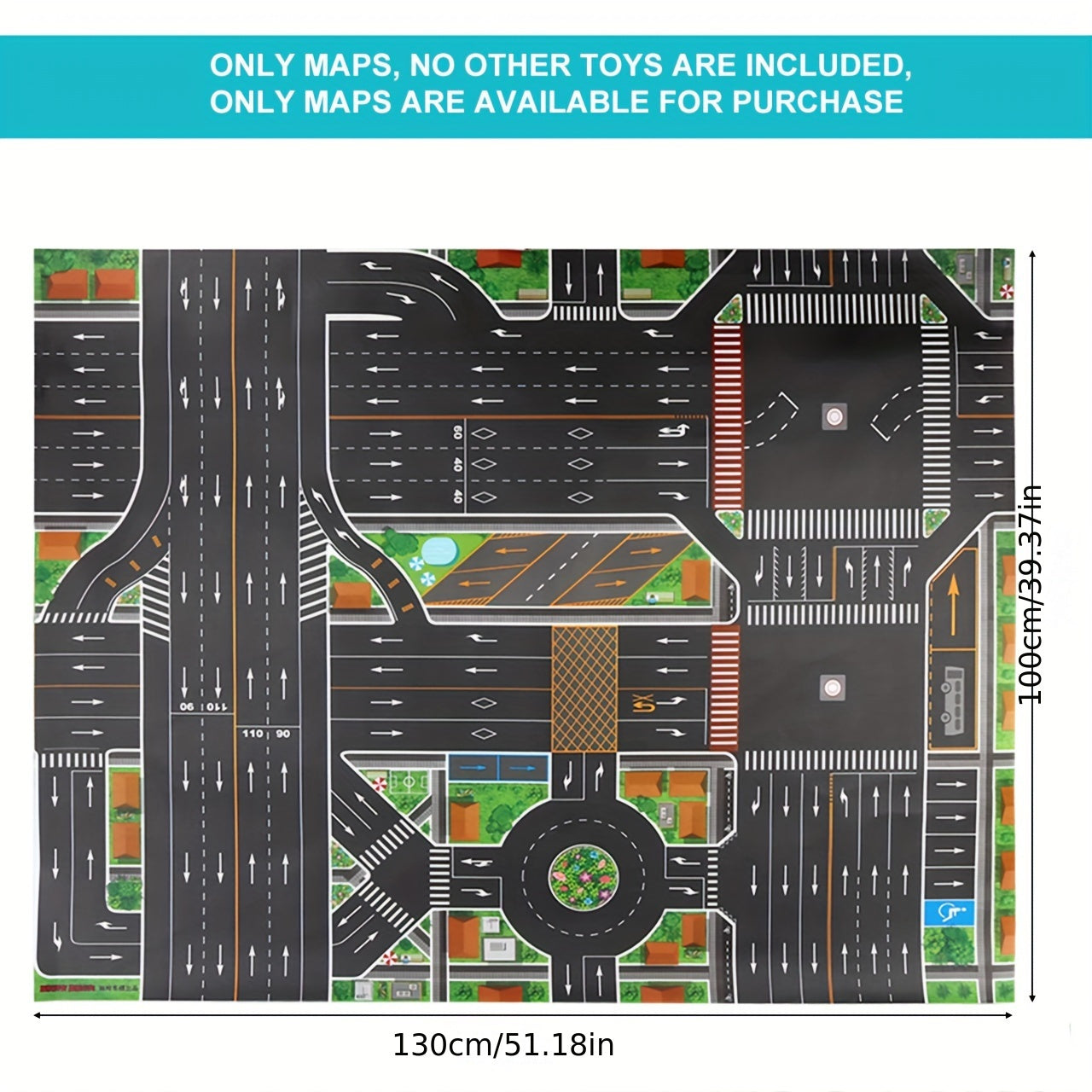 Alfombra de juego de tráfico infantil Ciudad Juego de aparcamiento educativo Impermeable de tela no tejida Juguete para interior