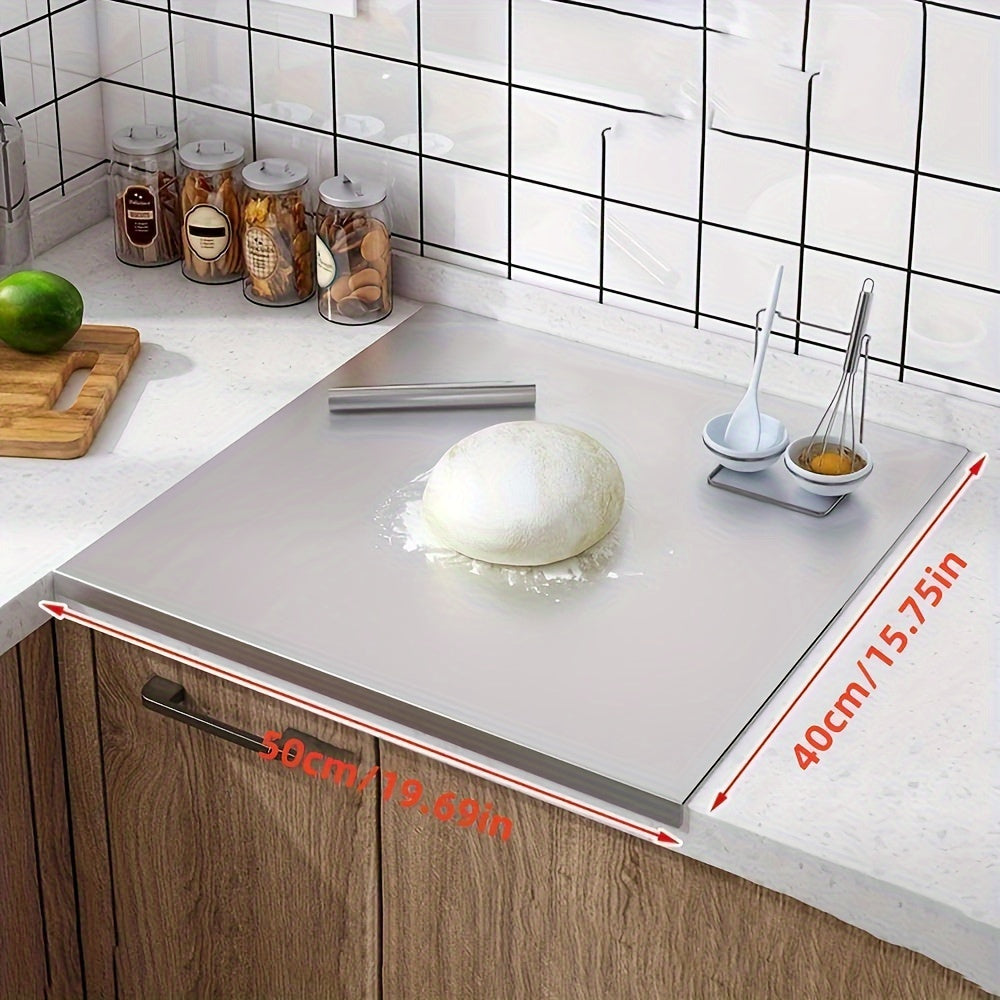 Tabla de cortar de acero inoxidable, antideslizante, fácil de limpiar, bloque de corte para cocina