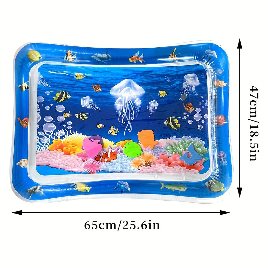 Inflatable Water Play Mat for Kids Marine Life Puzzle Underwater World Design