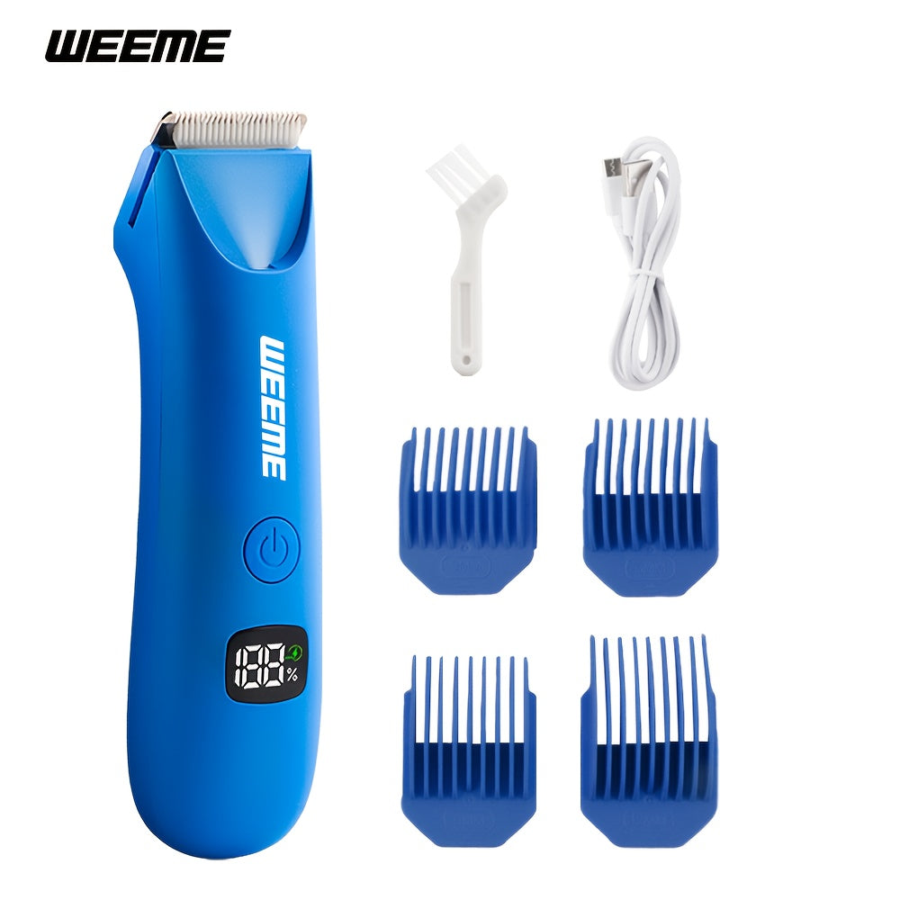 Cortapelos para hombres con cuchillas de cerámica, recargable por USB, batería de litio de 600mAh, cuidado completo del cuerpo