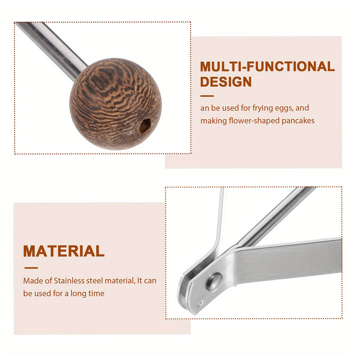 Stainless Steel Egg Rings Set with Heart and Star Shapes for Frying Eggs and Pancakes