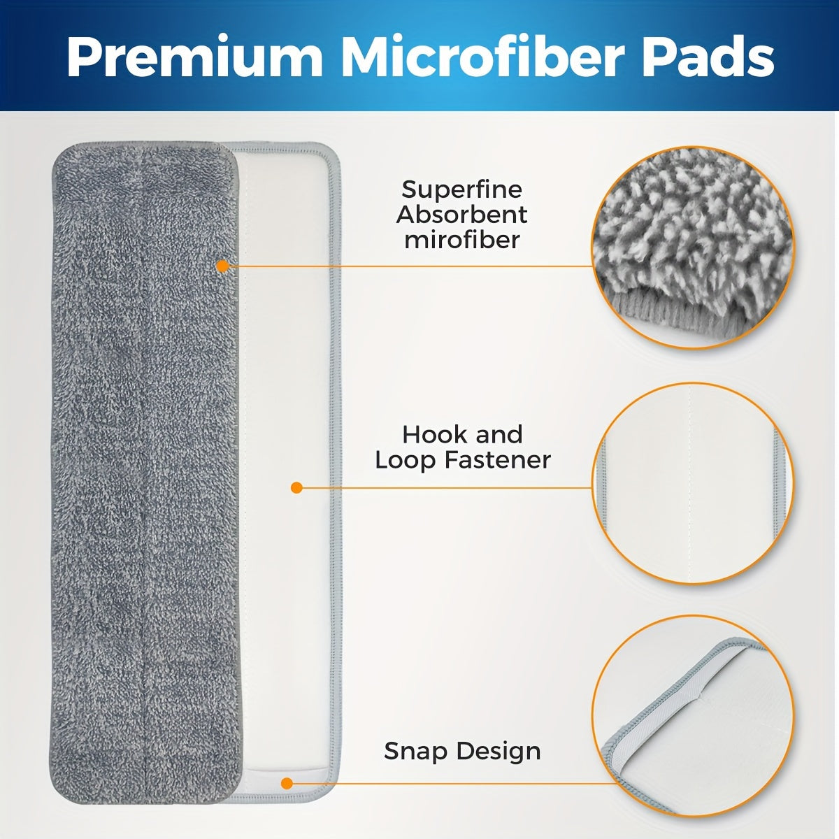 Conjunto de mopa plana y cubo plegable con pads de microfibra para la limpieza del hogar