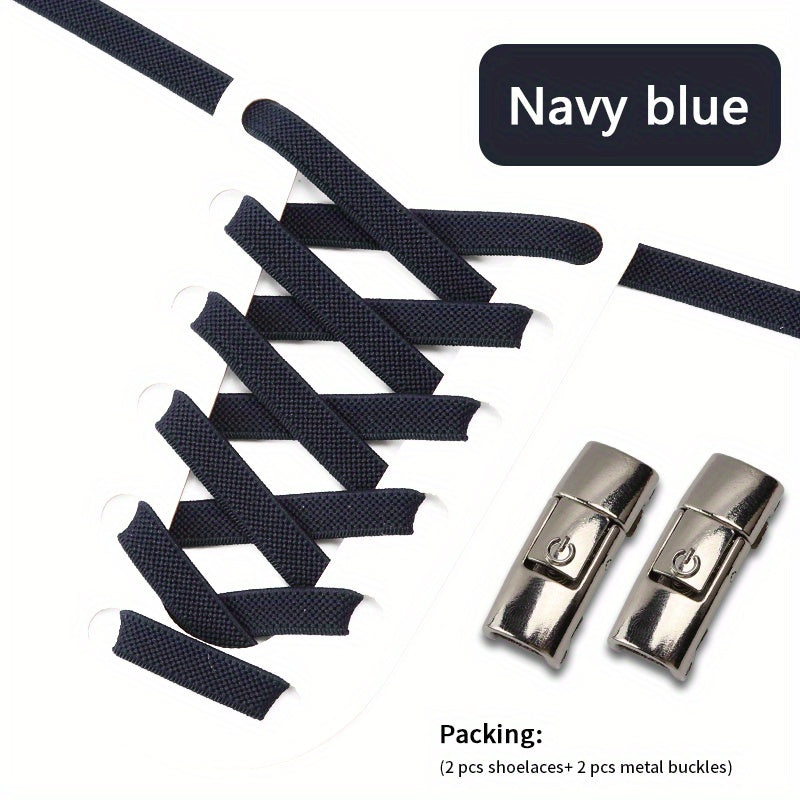 No-Tie Shoelaces with Buckles for Sneakers and Sports Shoes Acetate Pair