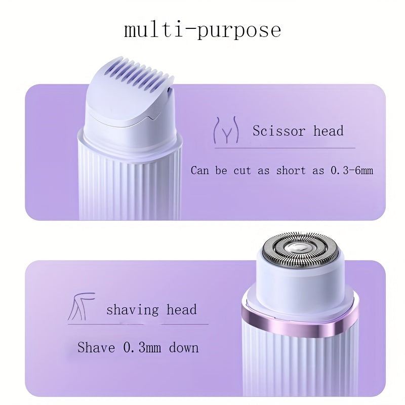 Afeitadora eléctrica 2 en 1 para mujeres, húmedo y seco, depilación de bikini, cejas, cara, piernas, axilas, portátil