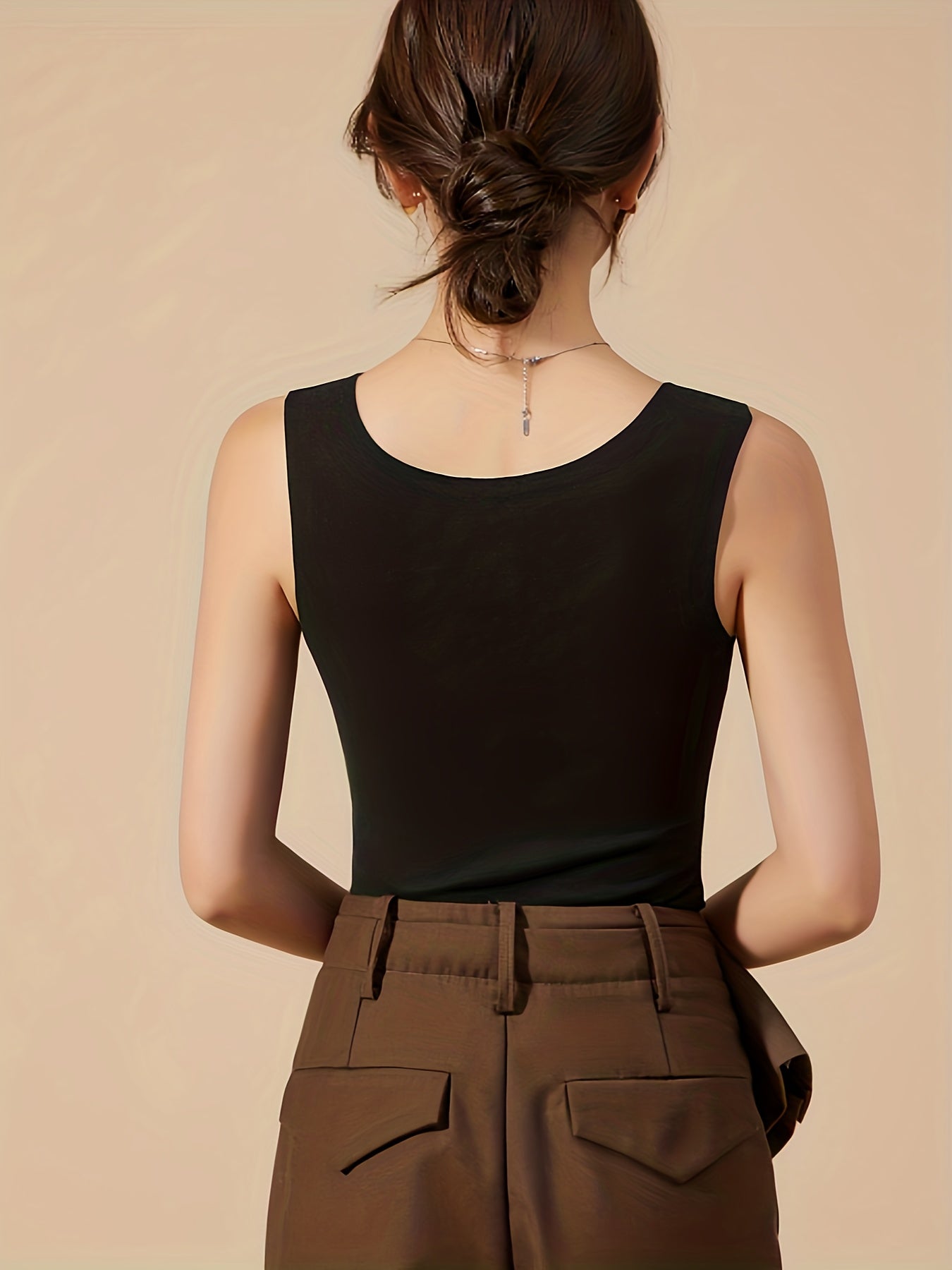 Women's Thermal Underwear Sets Sleeveless Slim Fit Plush Top Soft Lingerie Sleepwear