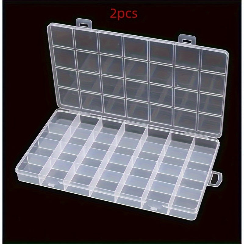 Clear Plastic Jewelry Organizer Box with 28 Compartments Portable Storage for Earrings Rings and Accessories
