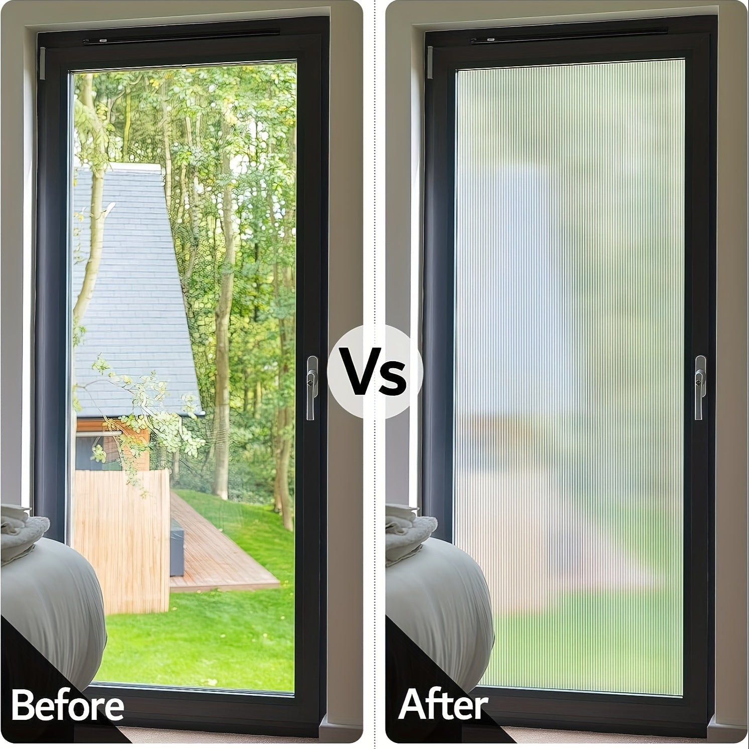 Película de ventana de vidrio esmerilado y estriado, privacidad, decorativa, vinilo 3D para baño, sala de estar, oficina