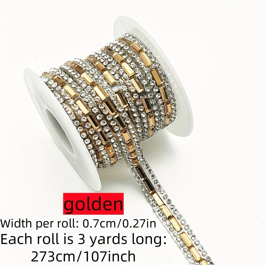 Rhinestone Trim Strip 0.7cm Wide Crystal Ribbon for Fashion Shoes Decor