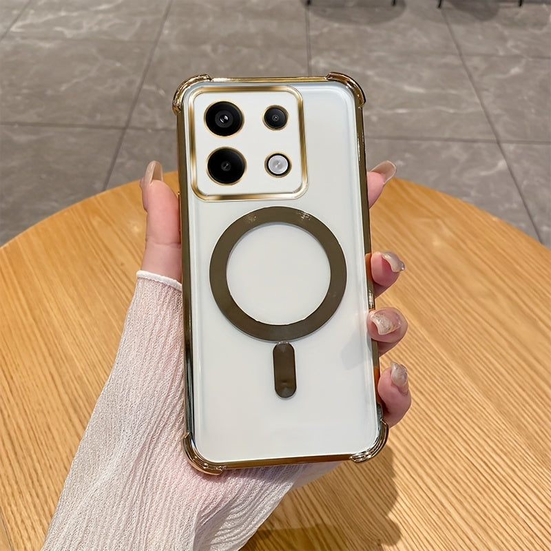 Funda de teléfono con película de lente magnética TPU transparente para Xiaomi Redmi Note 12 13 14 Pro Plus 4G 5G