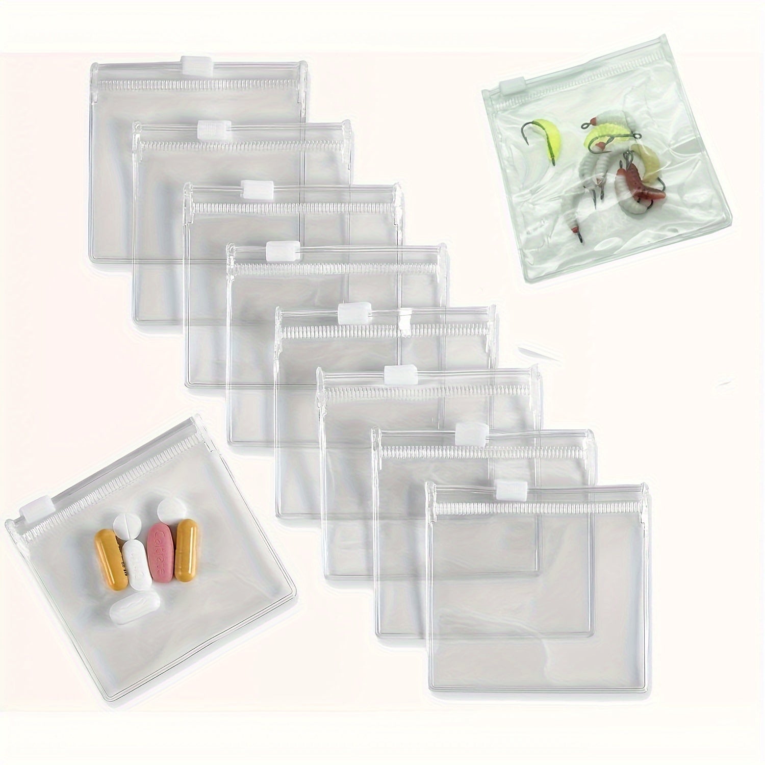 Jewelry Storage Roll Reusable Zipper Pouch for Accessories and Gems