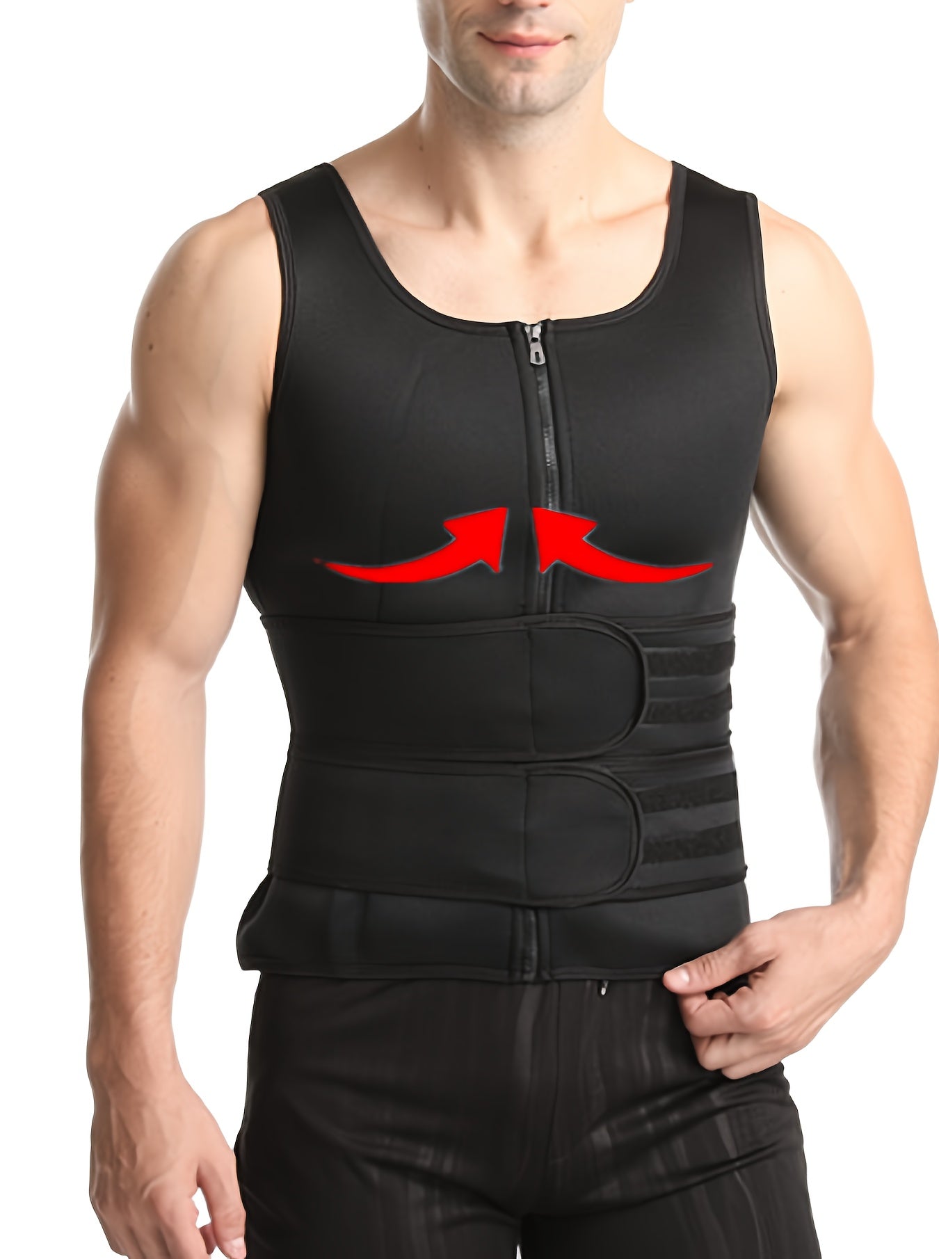 Men's Neoprene Waist Trainer Tummy Control Tank Top for Beer Belly Reduction